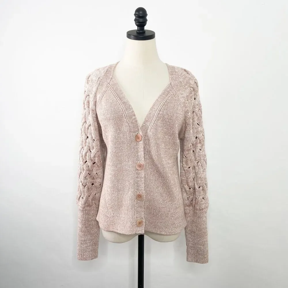 Jonathan Simkhai Olive Sweater Cardigan Ivory Dust Revolve Boho Casual Size S